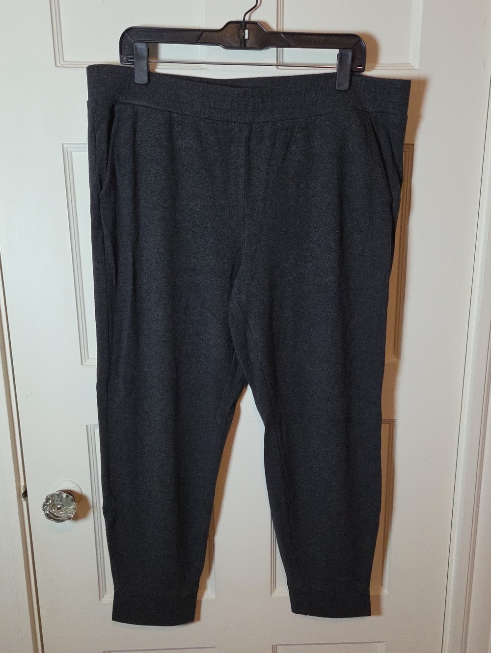 LOFT Women's Joggers Heavyweight Stretch In Dark Heathered Gray Size XL